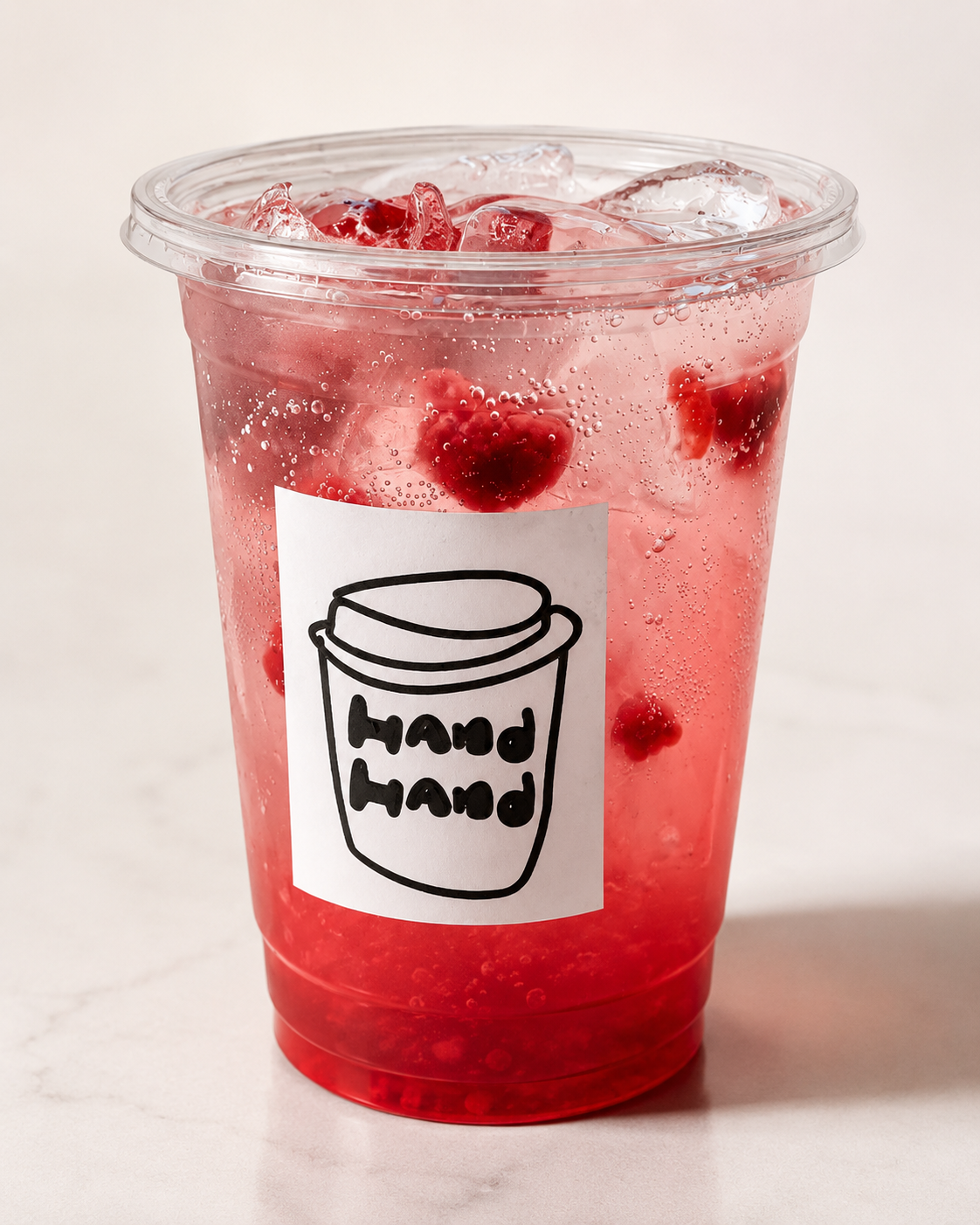 Strawberry sparkling drink